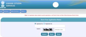 vehicle registration status online
